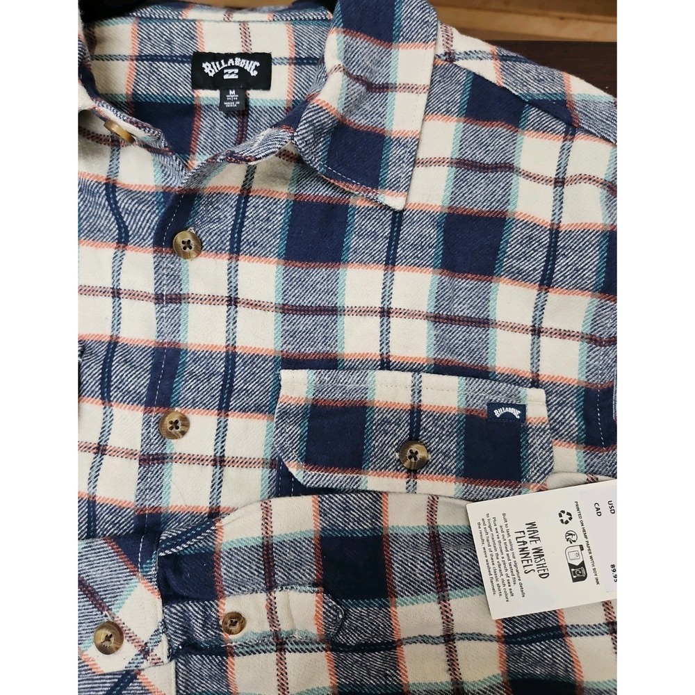 BILLABONG Men's OFFSHORE Flannel Shirt Medium NWT Skate Surf Grunge